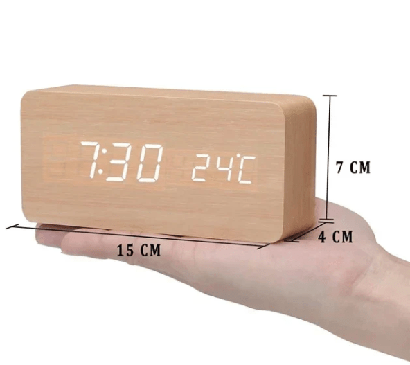 Wecker – Holzoptik – Temperaturanzeige – Für Schlafzimmer