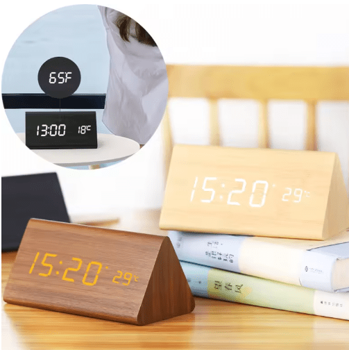 Wecker – Holzoptik – Temperaturanzeige – Für Schlafzimmer
