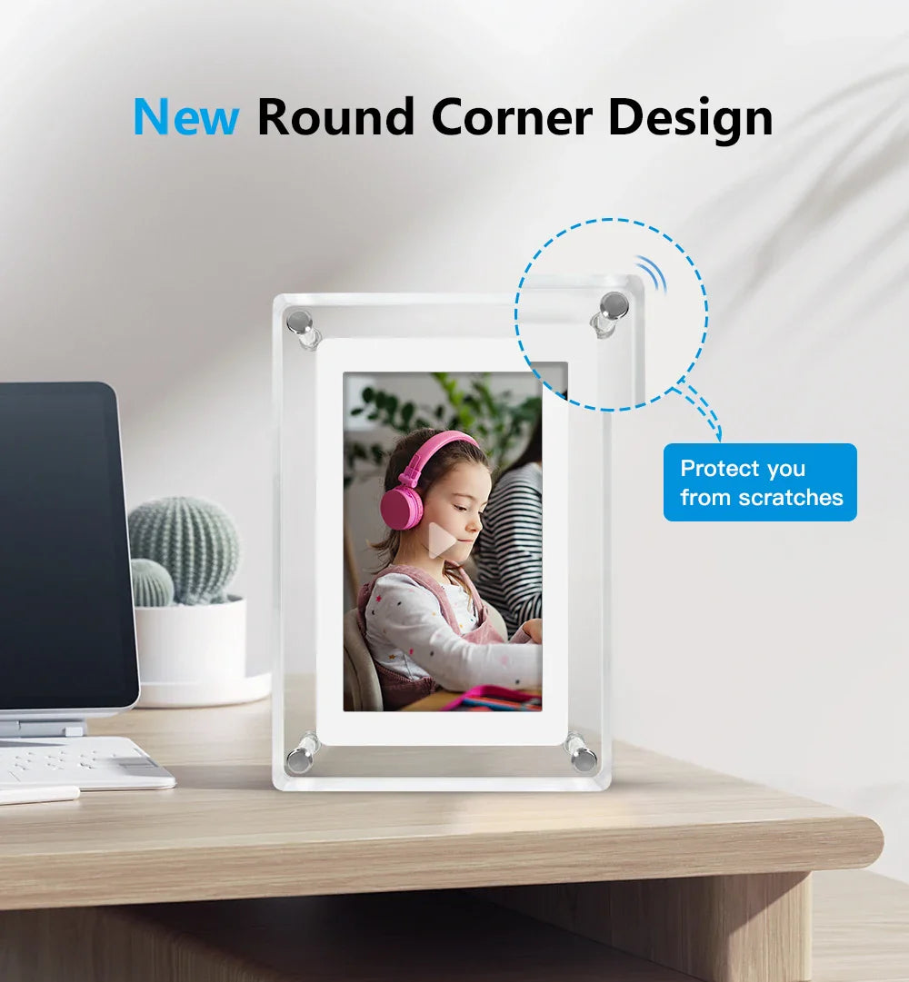 Digitale fotolijst acryl – IPS-display – draagbare accu