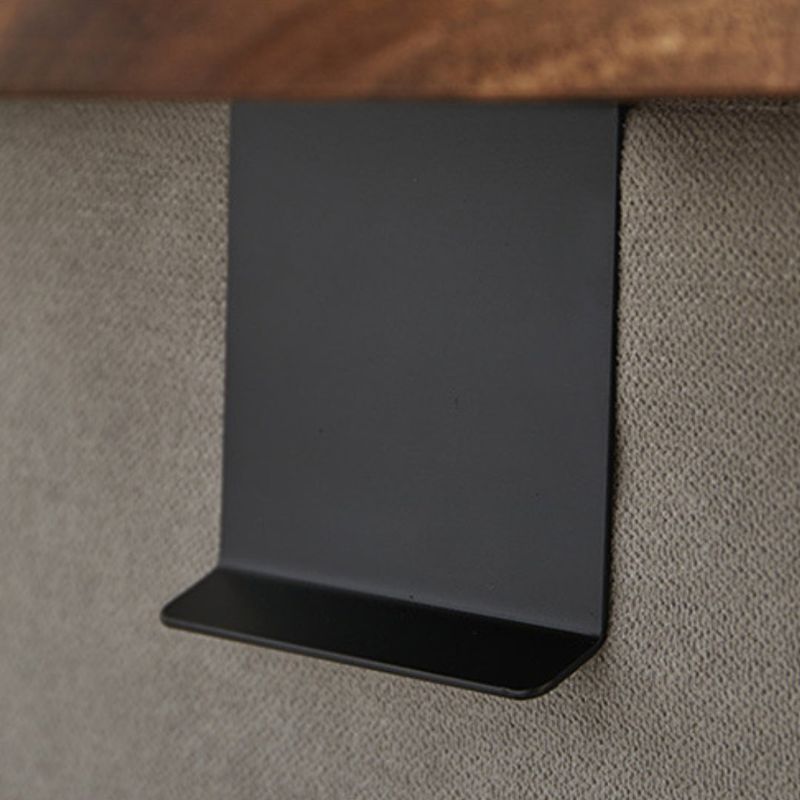Runder Beistelltisch – Holzoberfläche – Schwarze Metallbeine – Für Sofa oder Stuhl