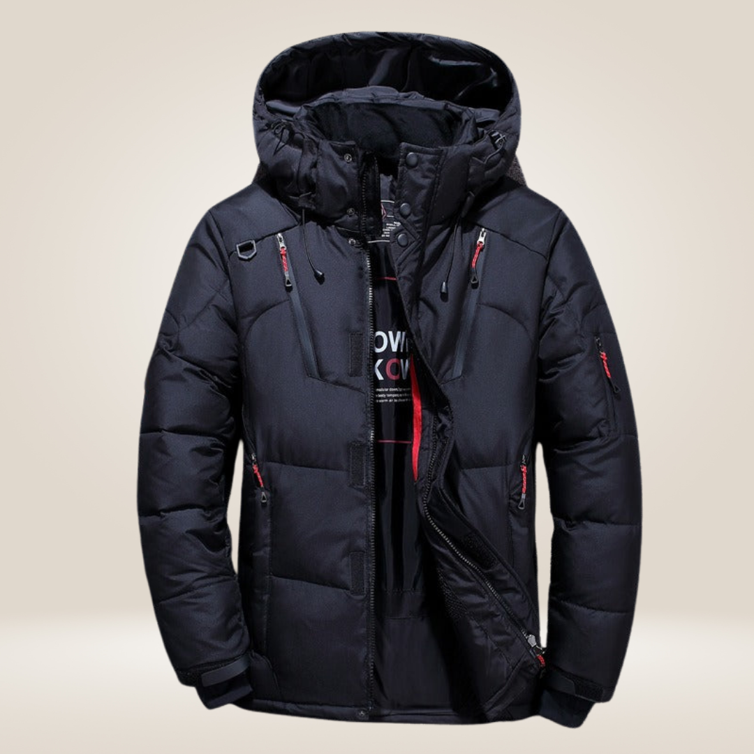 Wattierte Winterjacke – Mit Kapuze – Wasserdicht – Für Herren