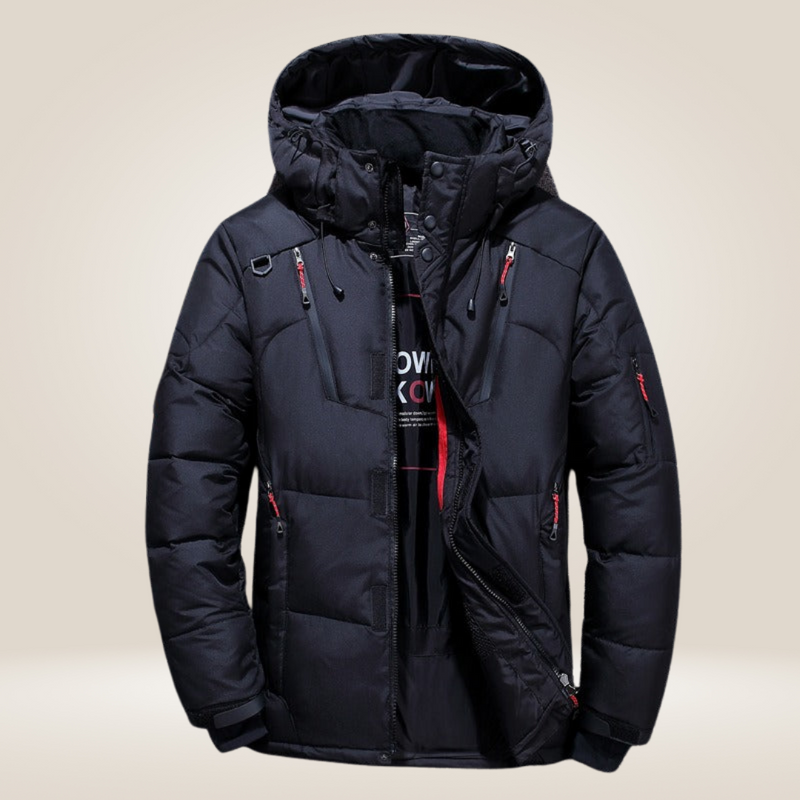 Wattierte Winterjacke – Mit Kapuze – Wasserdicht – Für Herren