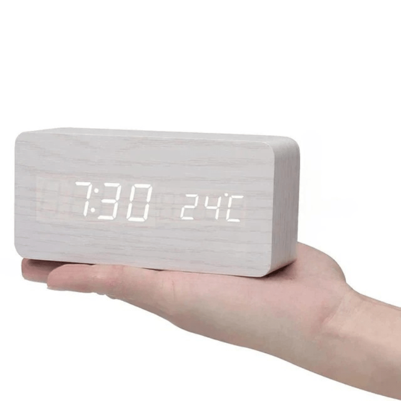 Wecker – Holzoptik – Temperaturanzeige – Für Schlafzimmer