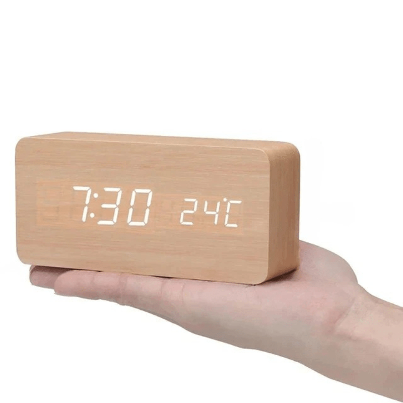 Wecker – Holzoptik – Temperaturanzeige – Für Schlafzimmer