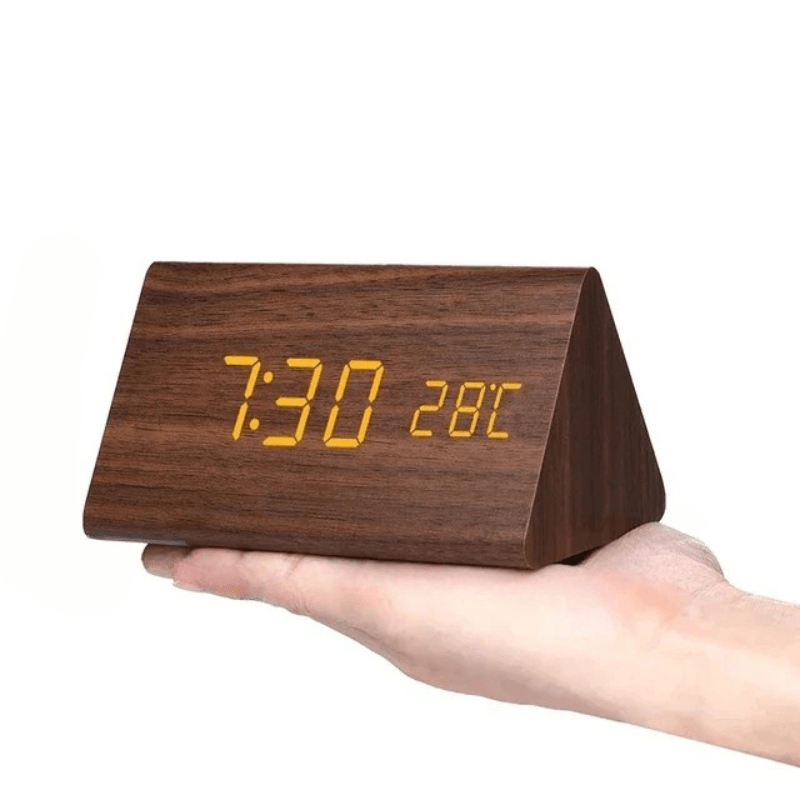 Wecker – Holzoptik – Temperaturanzeige – Für Schlafzimmer
