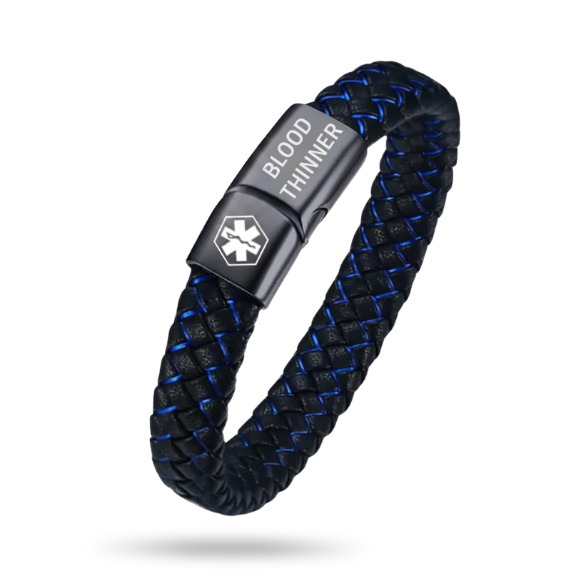 Luvikar Medical Alert Armband für Herren – mit Lederband für mehr Sicherheit im Notfall