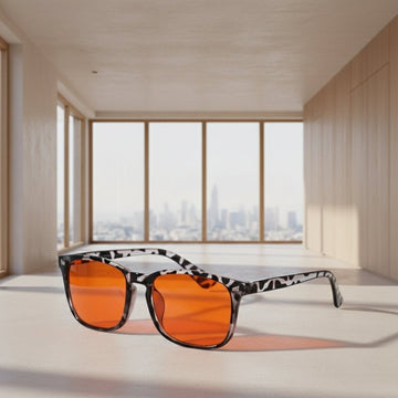 Sonnenbrille – Retro Design – Mit Orangefarbenen Gläsern – Für Herren und Damen