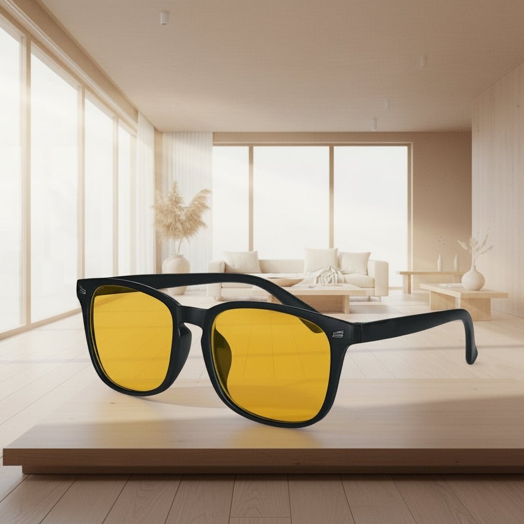 Sonnenbrille – Retro Design – Mit Orangefarbenen Gläsern – Für Herren und Damen