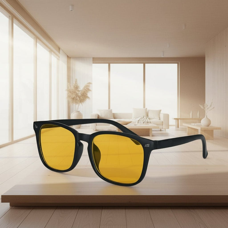 Sonnenbrille – Retro Design – Mit Orangefarbenen Gläsern – Für Herren und Damen