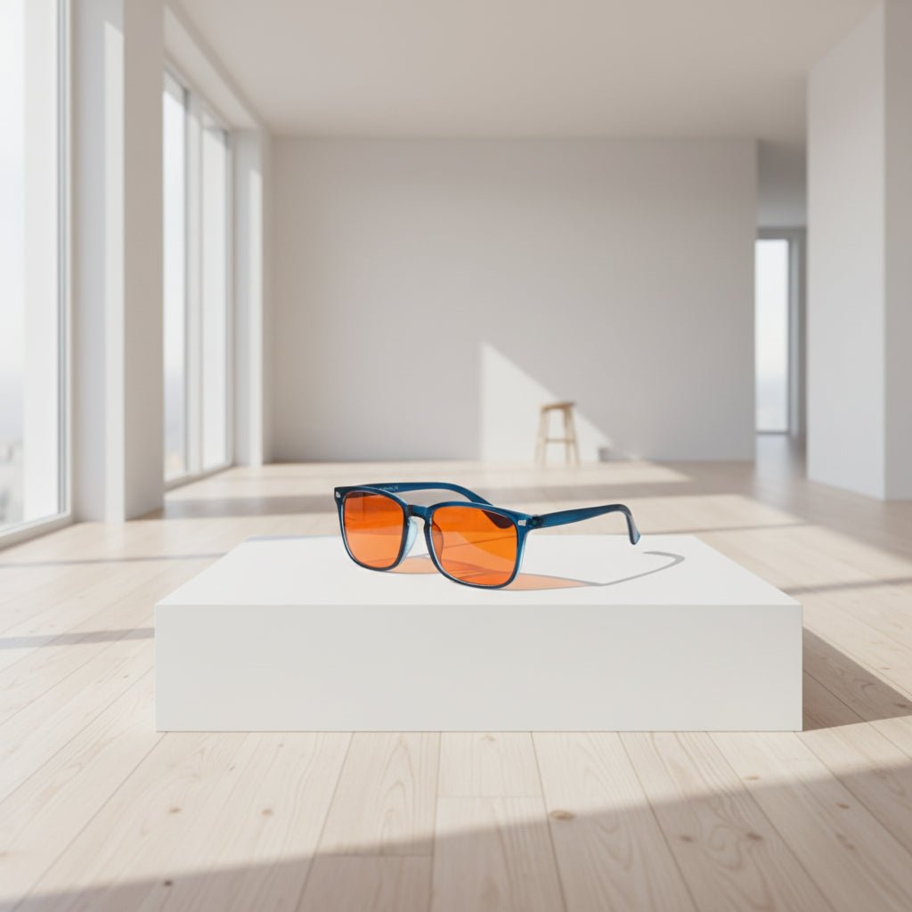 Sonnenbrille – Retro Design – Mit Orangefarbenen Gläsern – Für Herren und Damen