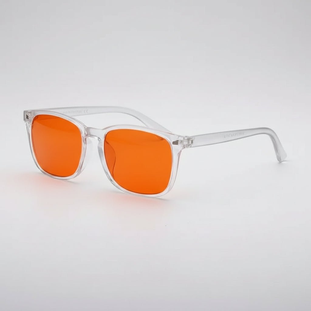 Sonnenbrille – Retro Design – Mit Orangefarbenen Gläsern – Für Herren und Damen