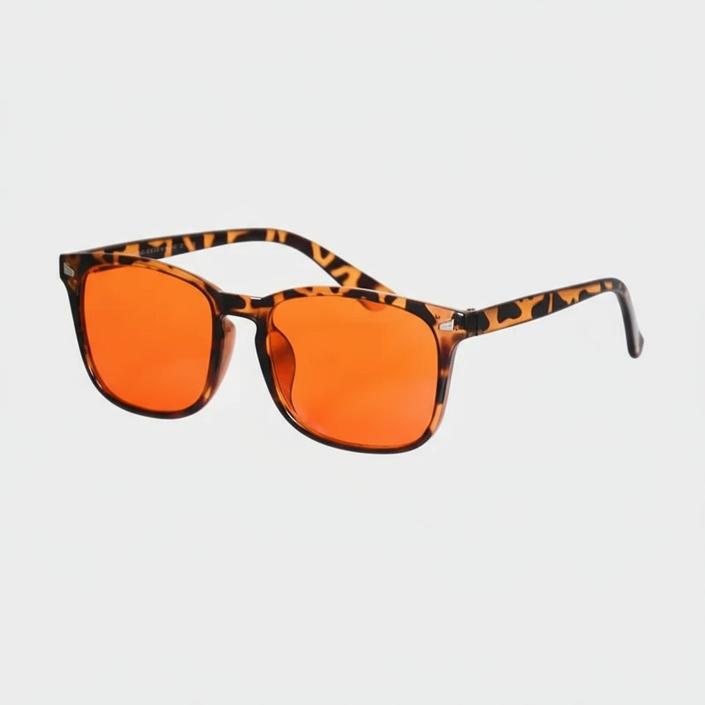 Sonnenbrille – Retro Design – Mit Orangefarbenen Gläsern – Für Herren und Damen