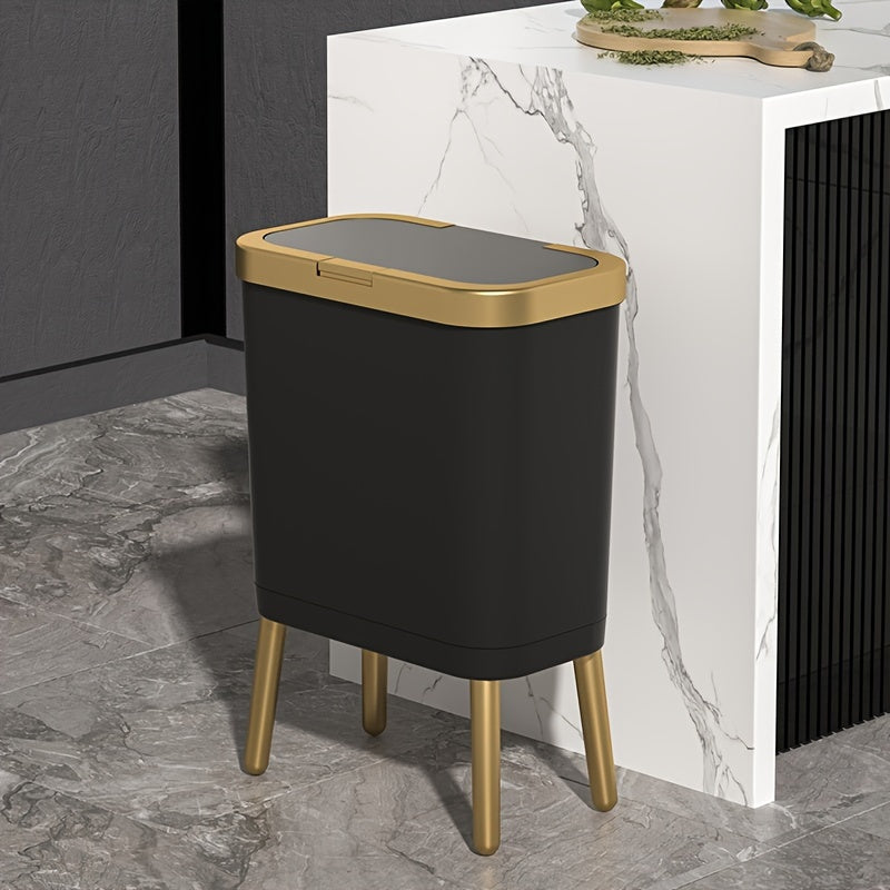 Abfalleimer 15L Flip-Deckel Geruchsverschluss Küche Bad modernes Design