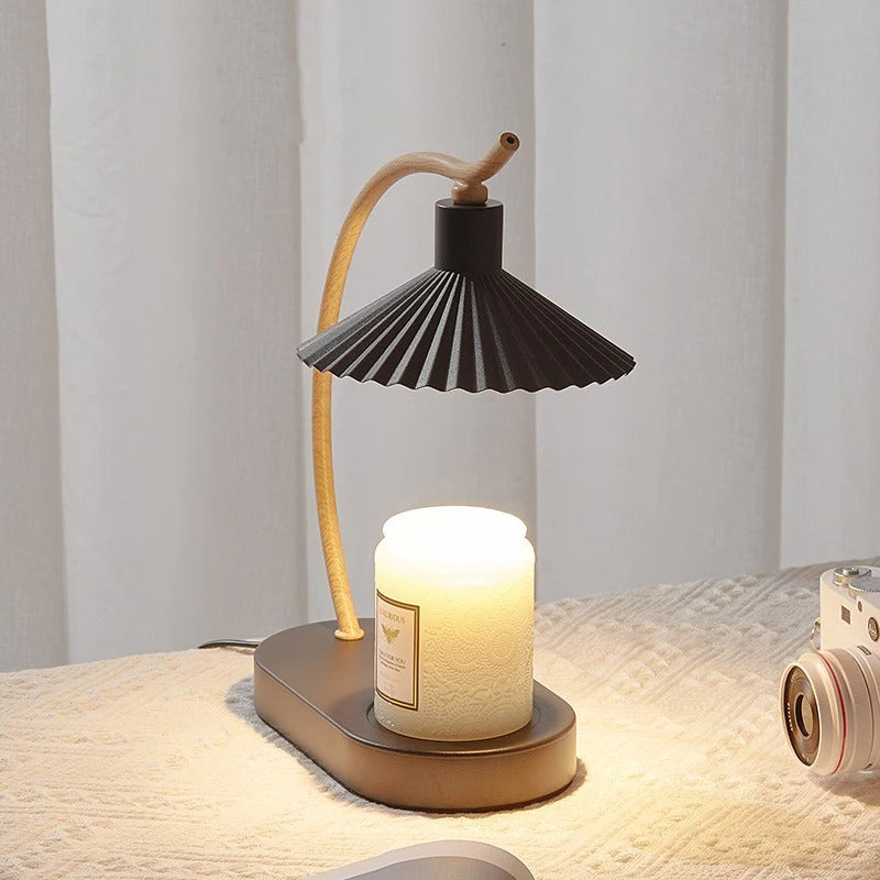Kerzenwärmer Lampe – Holz Design – Dimmbare Tischlampe Wohnraum
