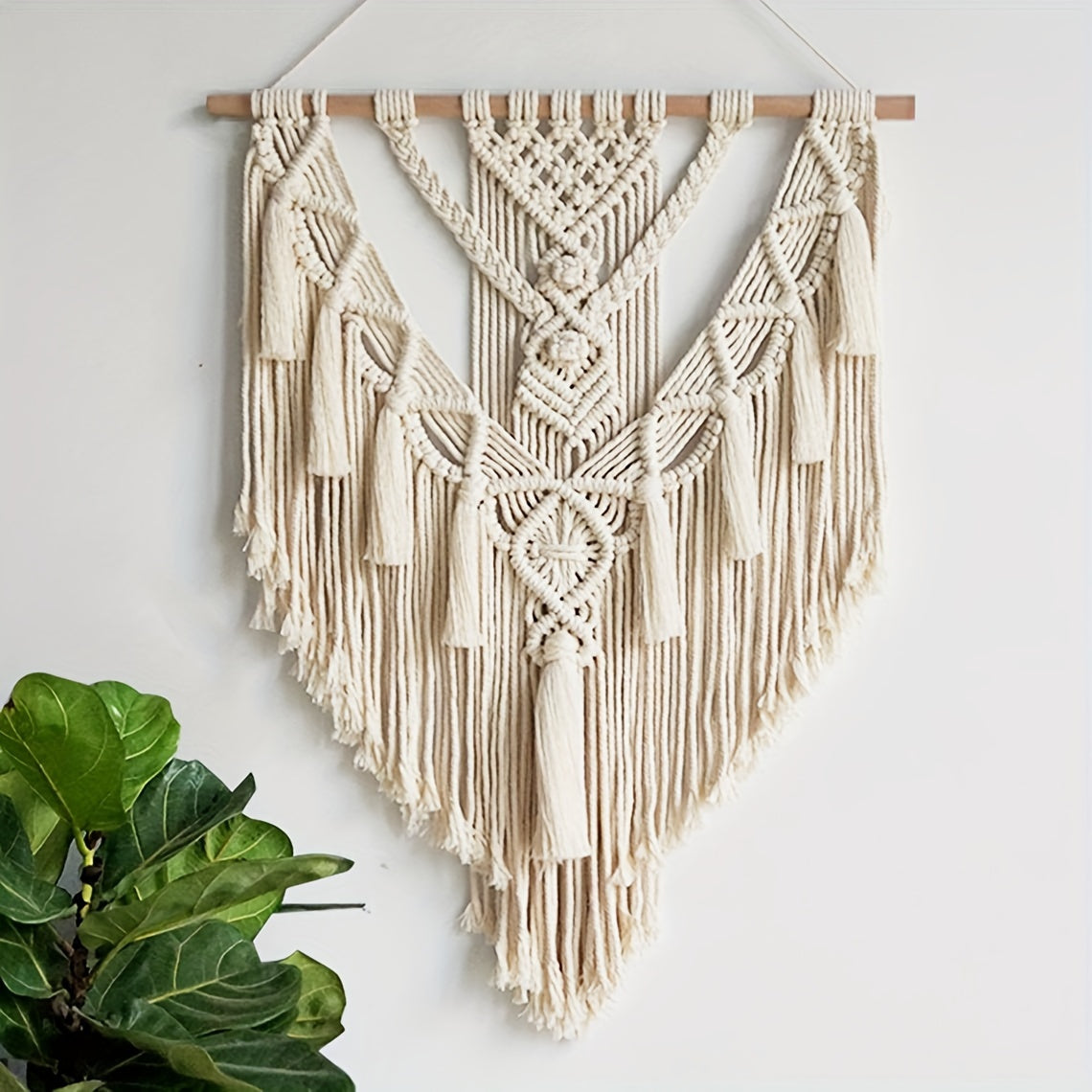 Makramee Wandbehang – Boho Wanddeko – Baumwolle Wandteppich