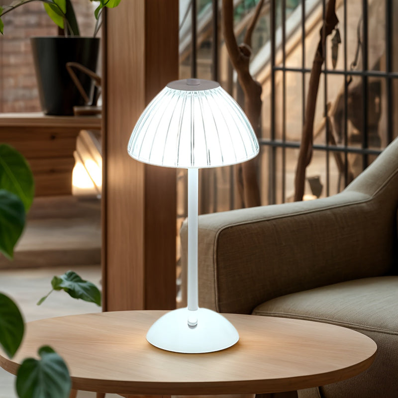 Tischlampe Gold – Glas Schirm – LED Lampe Wohnbereich