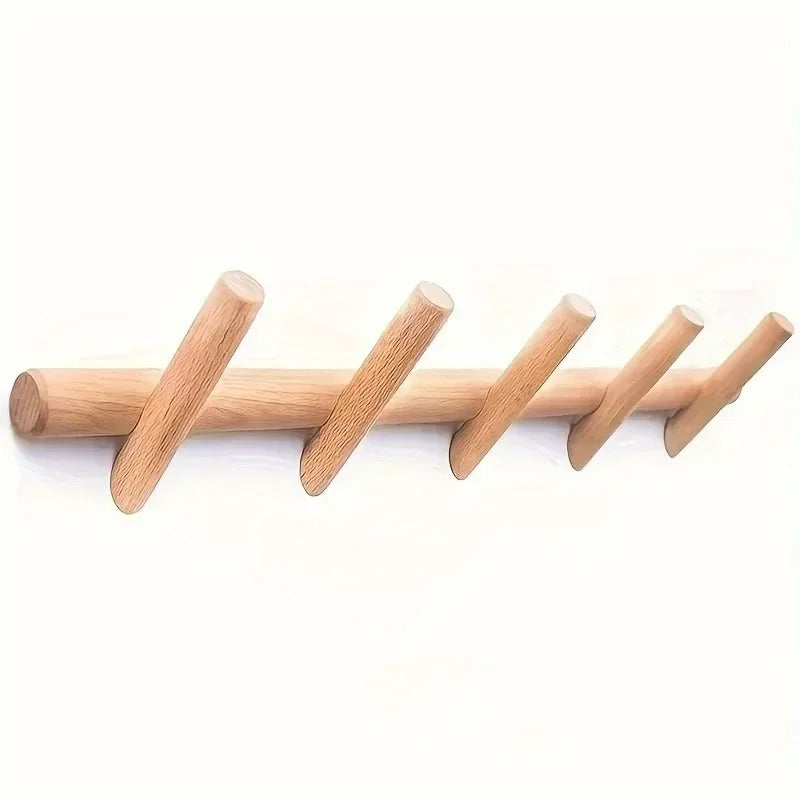 Wandgarderobe Holz – Hakenleiste Eiche – Wandmontage Flur mit Haken