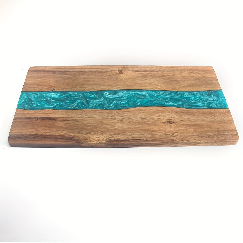 Schneidebrett Akazienholz – Resin River – Servierbrett Charcuterie Küche