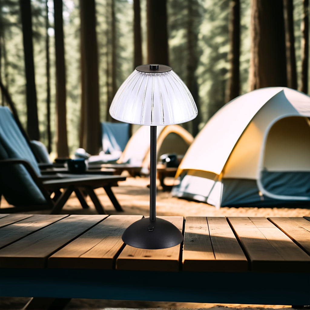 Tischlampe Gold – Glas Schirm – LED Lampe Wohnbereich