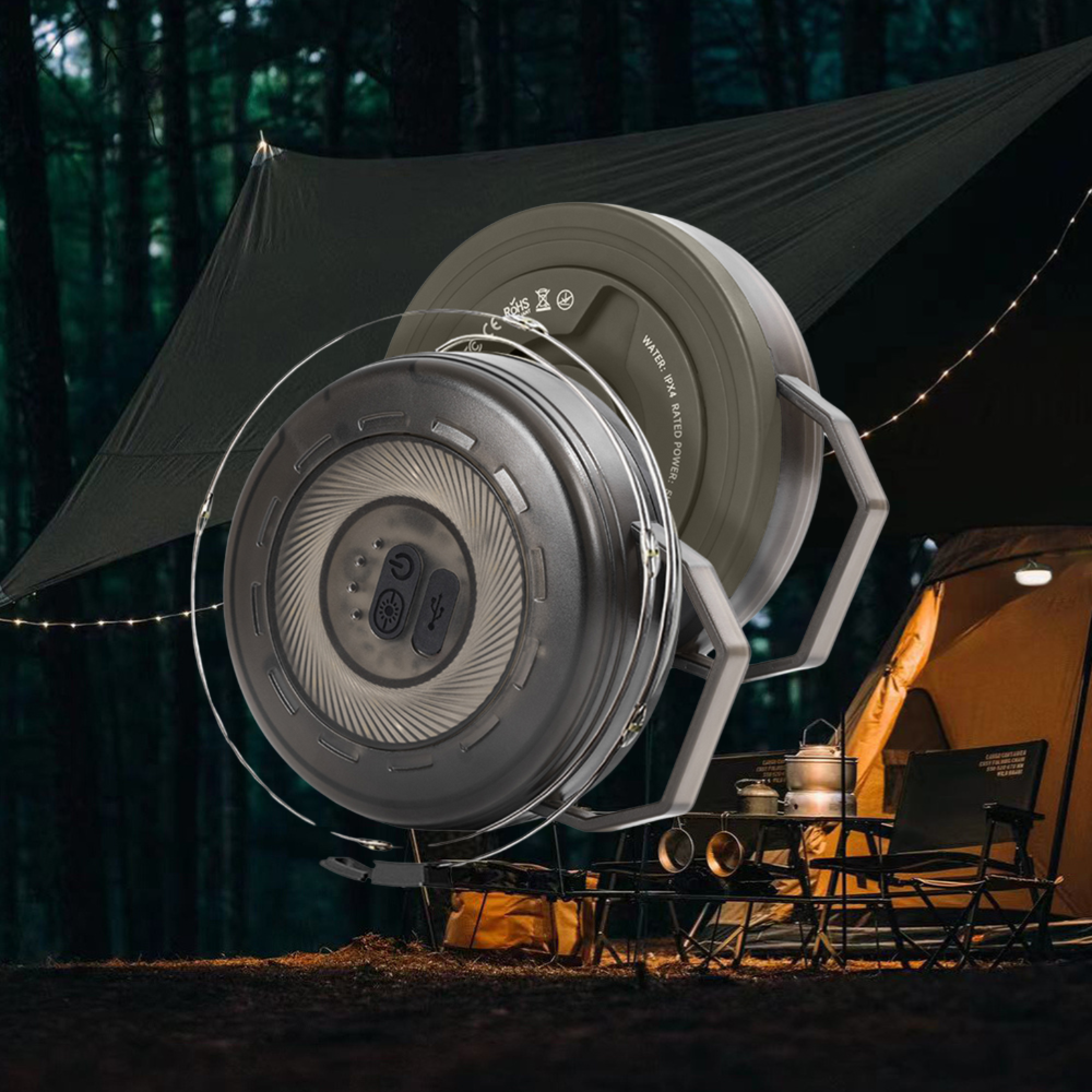 Lichterkette Outdoor – Akku LED – Camping Beleuchtung String Light