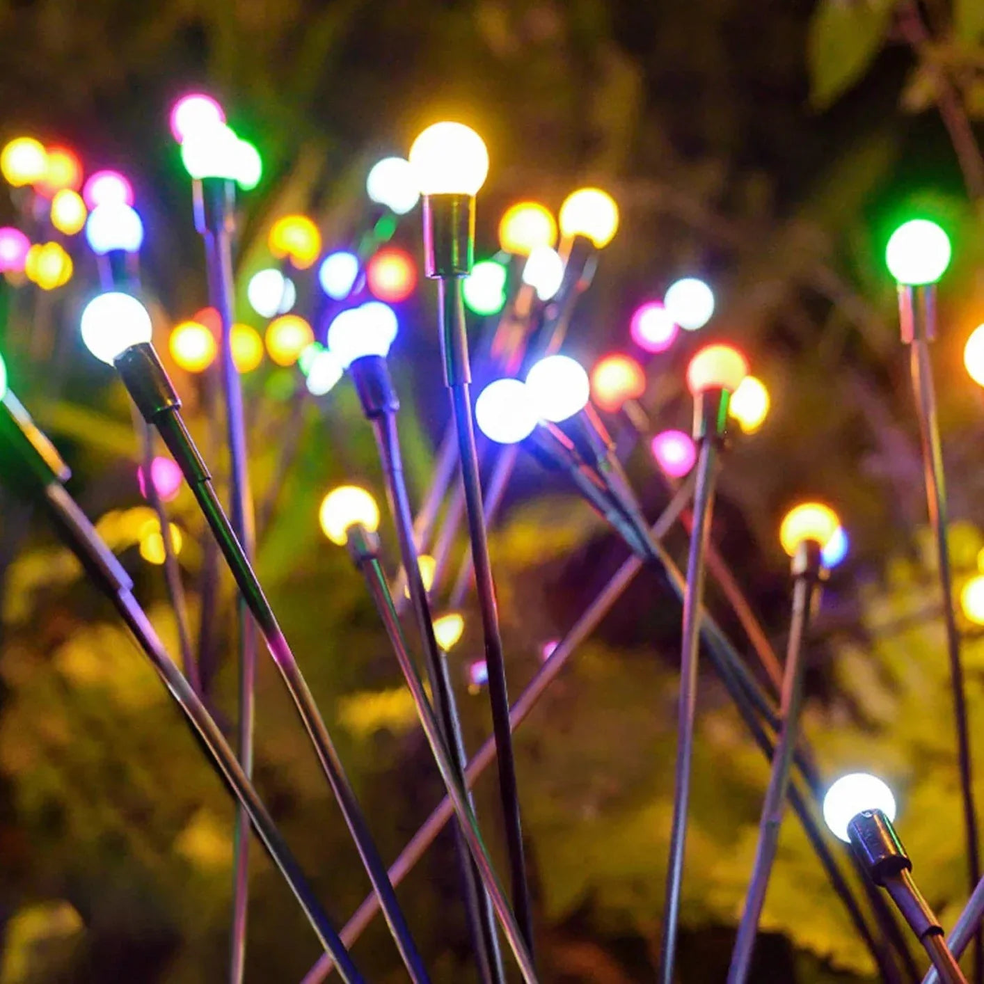 Solar Gartenleuchten Stab – LED Feuerfliegen Effekt – Outdoor Dekoration