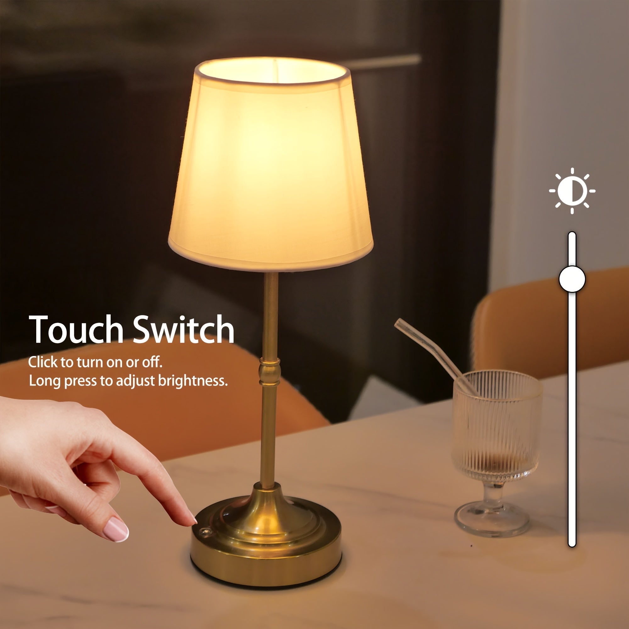 Tischlampe Akku – dimmbar – kabellos – LED – für Wohnbereich Schlafzimmer