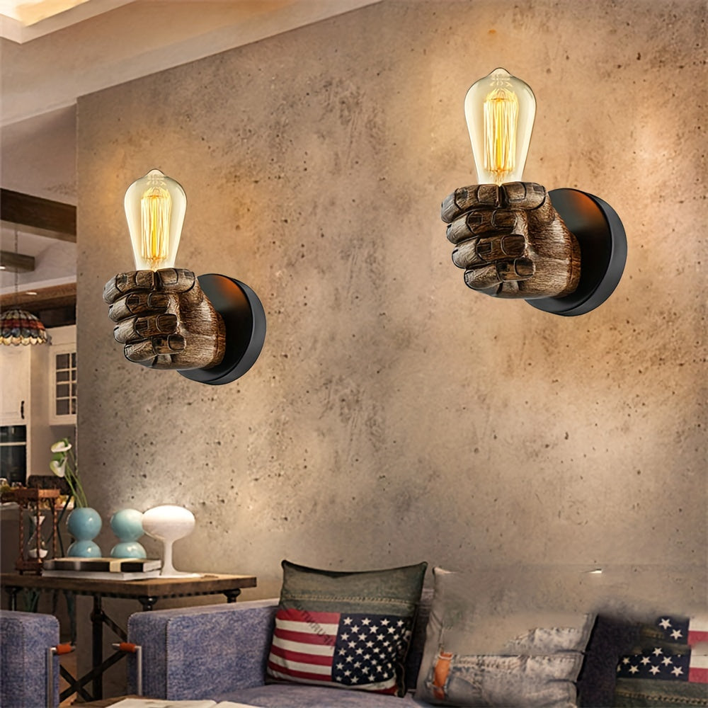 Wandleuchte Hand Design – Resin E27 Fassung – Industrial Wandlampe