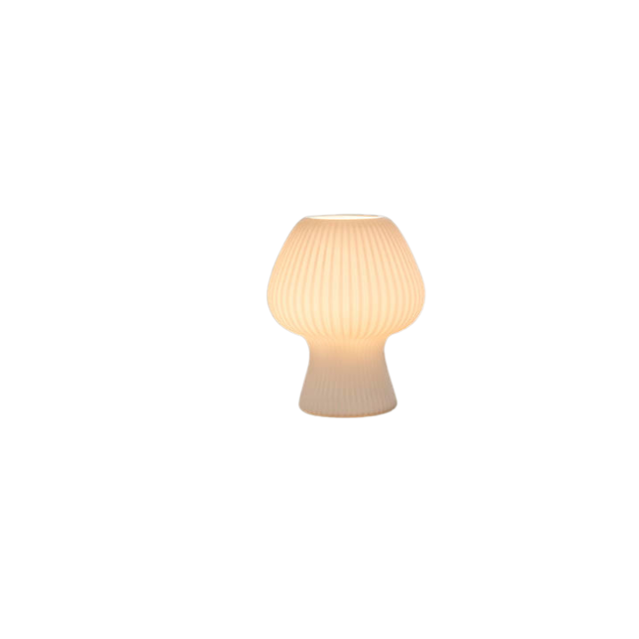 Tischlampe Glas Pilz – Ribbed Design – Nachtlampe Schlafzimmer