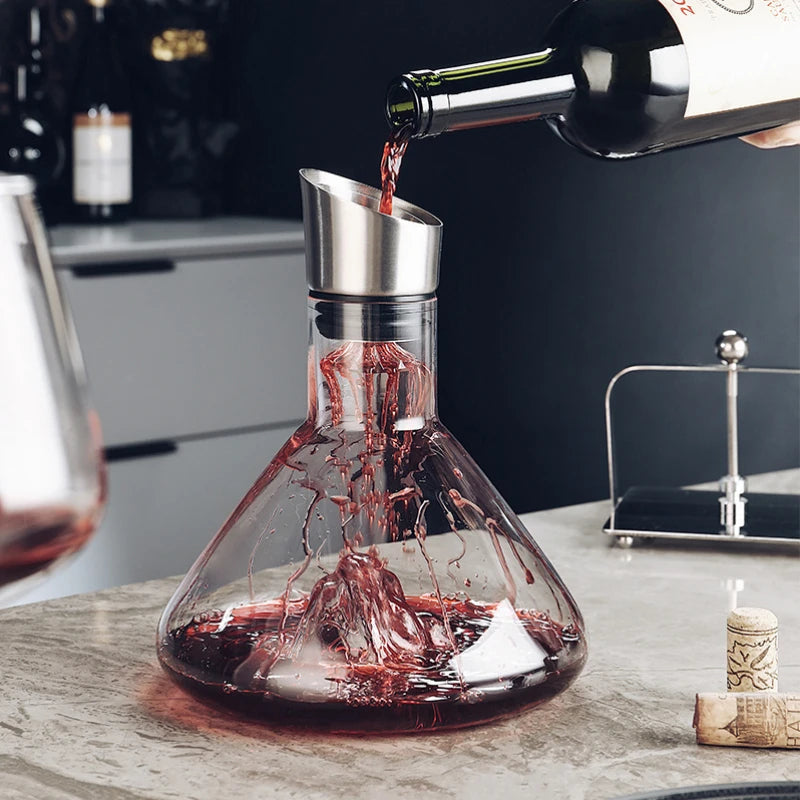 Weinkaraffe – Dekantierkaraffe – Aus Glas – Mit Edelstahlverschluss