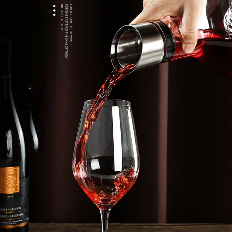 Weinkaraffe – Dekantierkaraffe – Aus Glas – Mit Edelstahlverschluss
