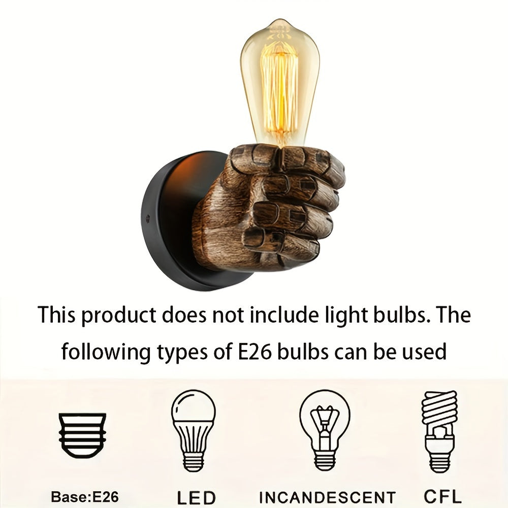 Wandleuchte Hand Design – Resin E27 Fassung – Industrial Wandlampe
