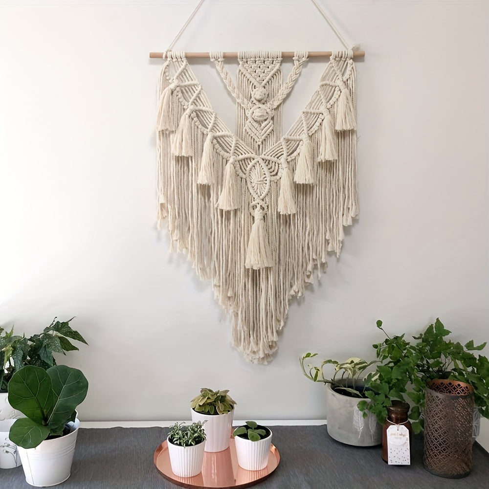 Makramee Wandbehang – Boho Wanddeko – Baumwolle Wandteppich