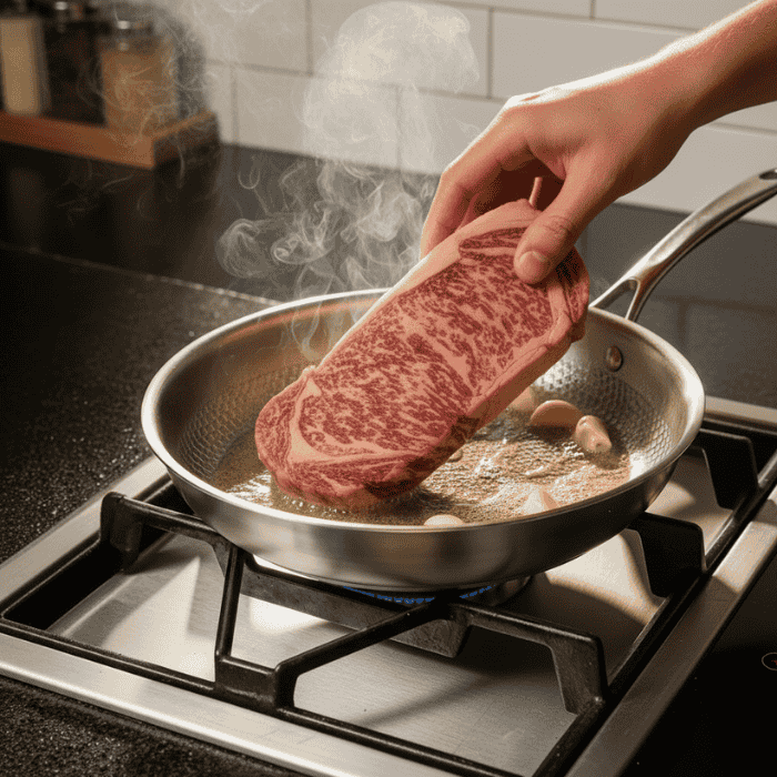 Edelstahl Bratpfanne – Antihaftbeschichtung – Für gleichmäßiges Braten – Für die Küche