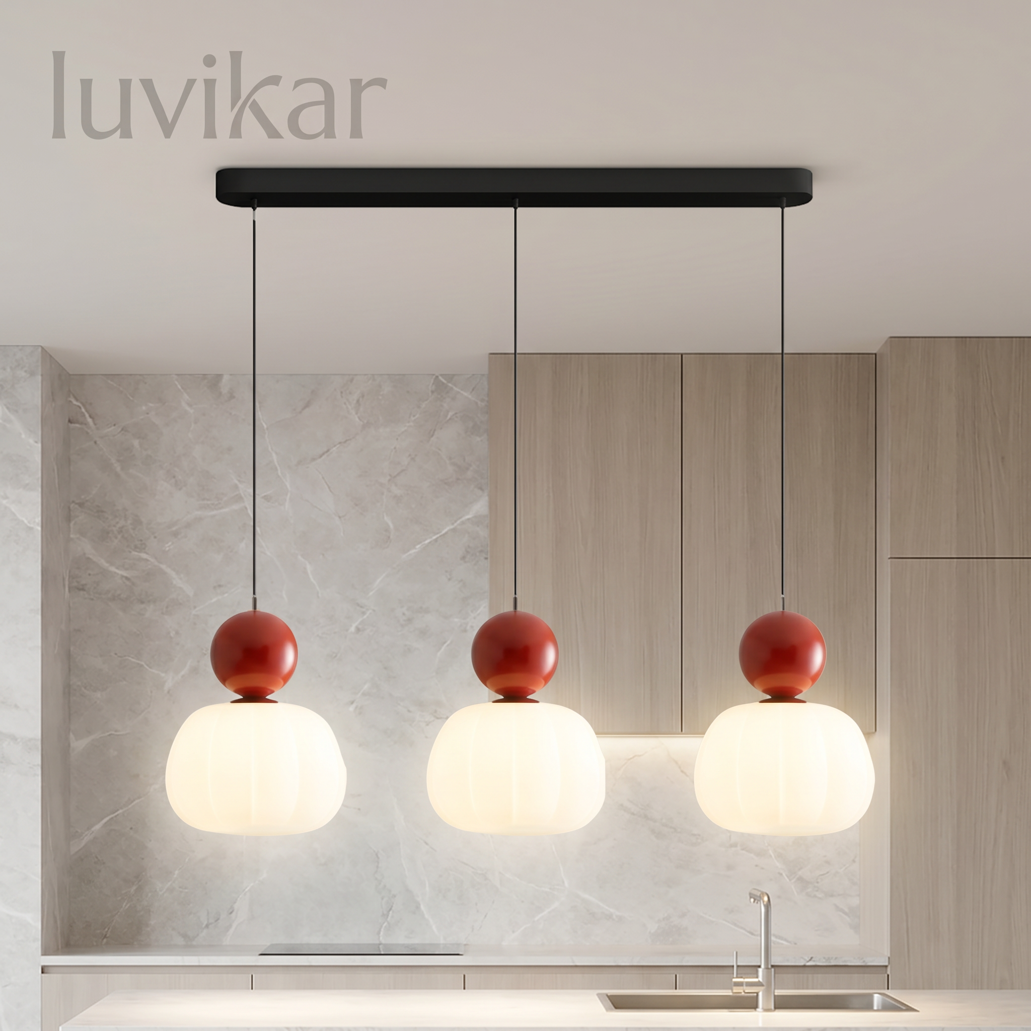 Hängeleuchte mit Glaskappe – Modernes Design – Für Esstisch und Küche