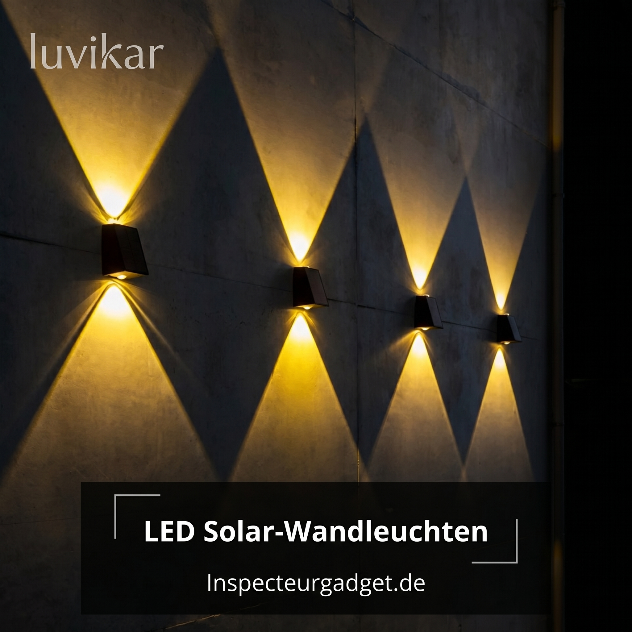 Solar Wandleuchte LED – Kabellos – IP65 Wasserdicht – Für Gartenbeleuchtung