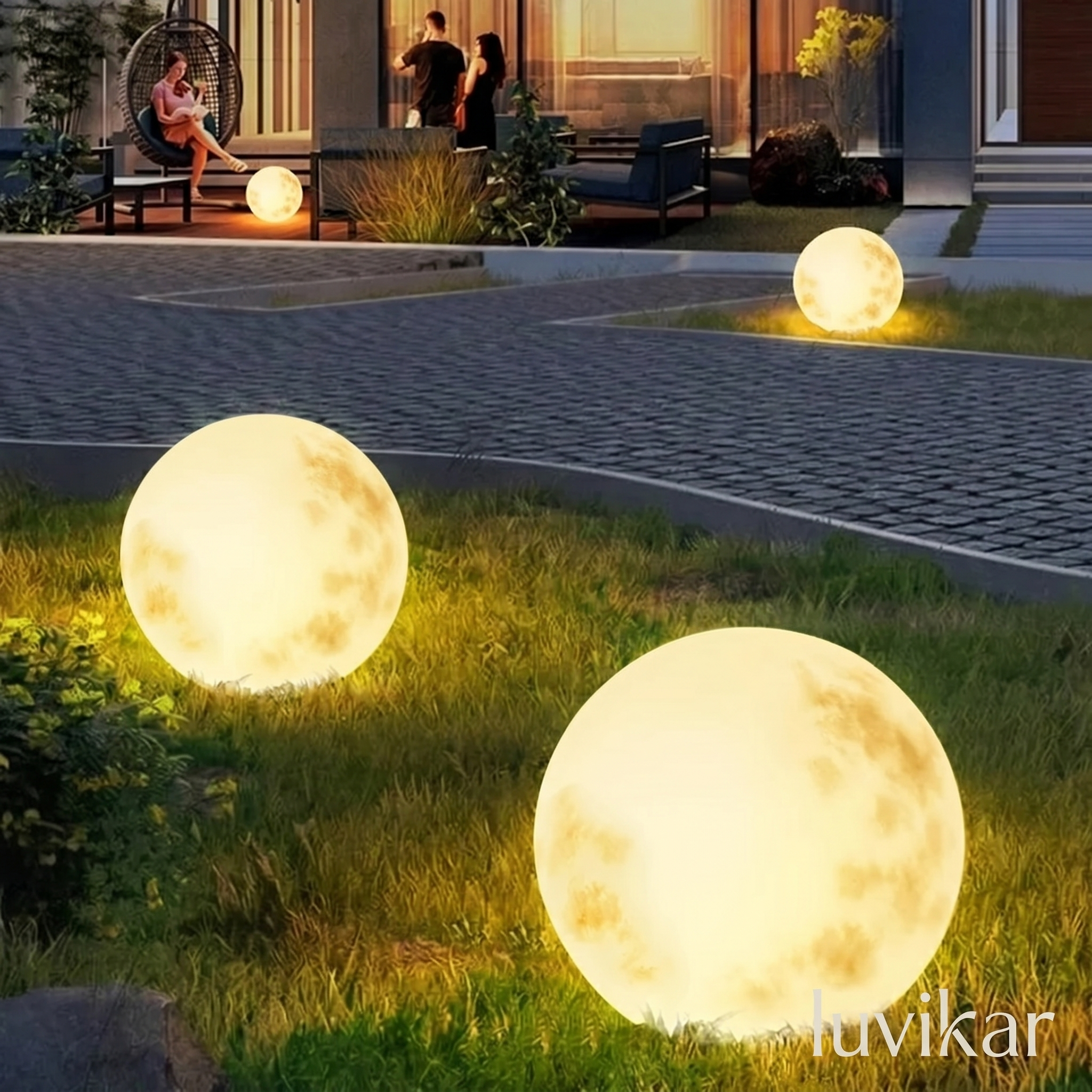 Mond-Gartenleuchte – wetterfest & USB-aufladbar – für Terrasse & Wegbeleuchtung