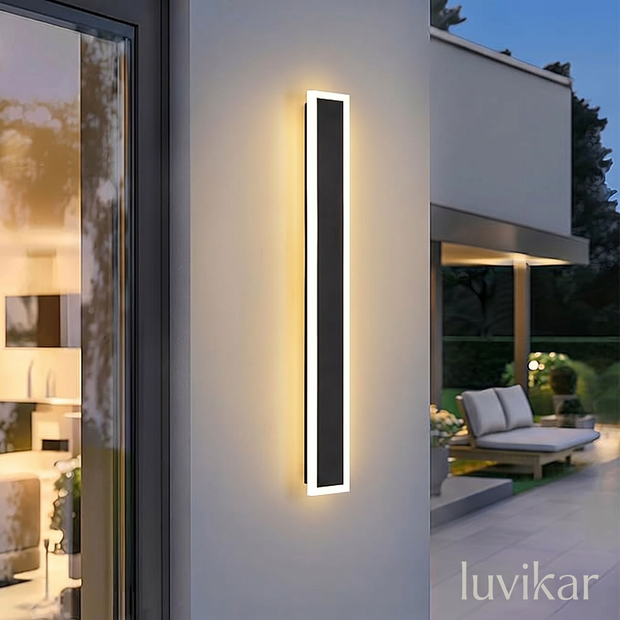 Moderne LED Wandlampe – senkrecht & wasserdicht – für Fassaden & Indoor