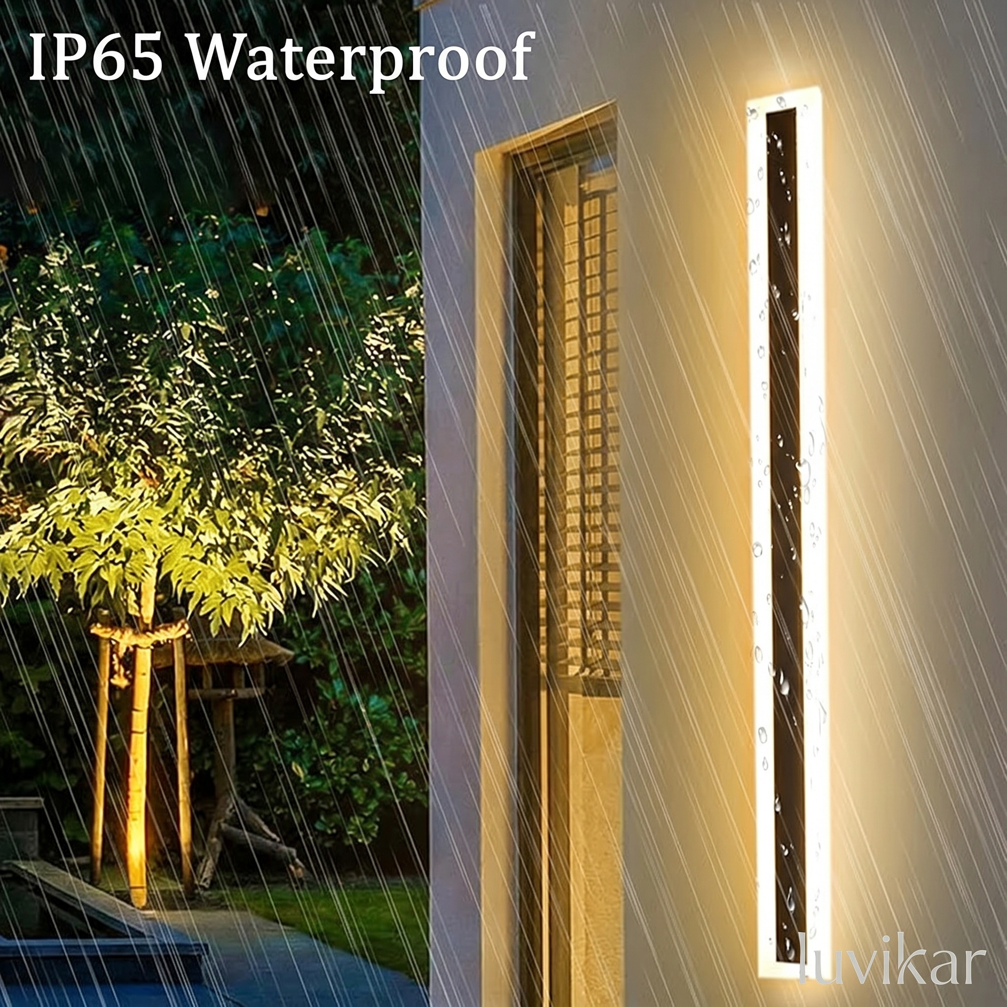 Moderne LED Wandlampe – senkrecht & wasserdicht – für Fassaden & Indoor