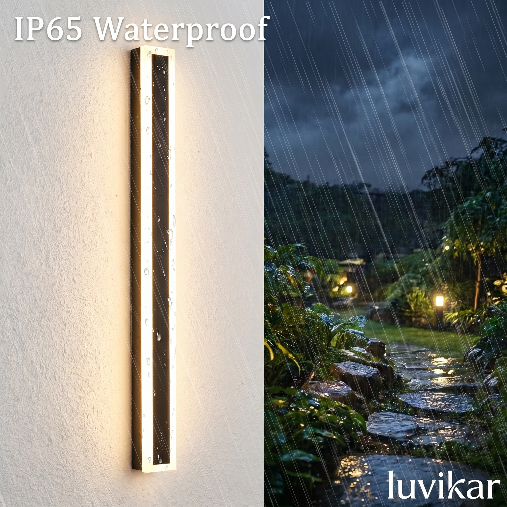 Moderne LED Wandlampe – senkrecht & wasserdicht – für Fassaden & Indoor
