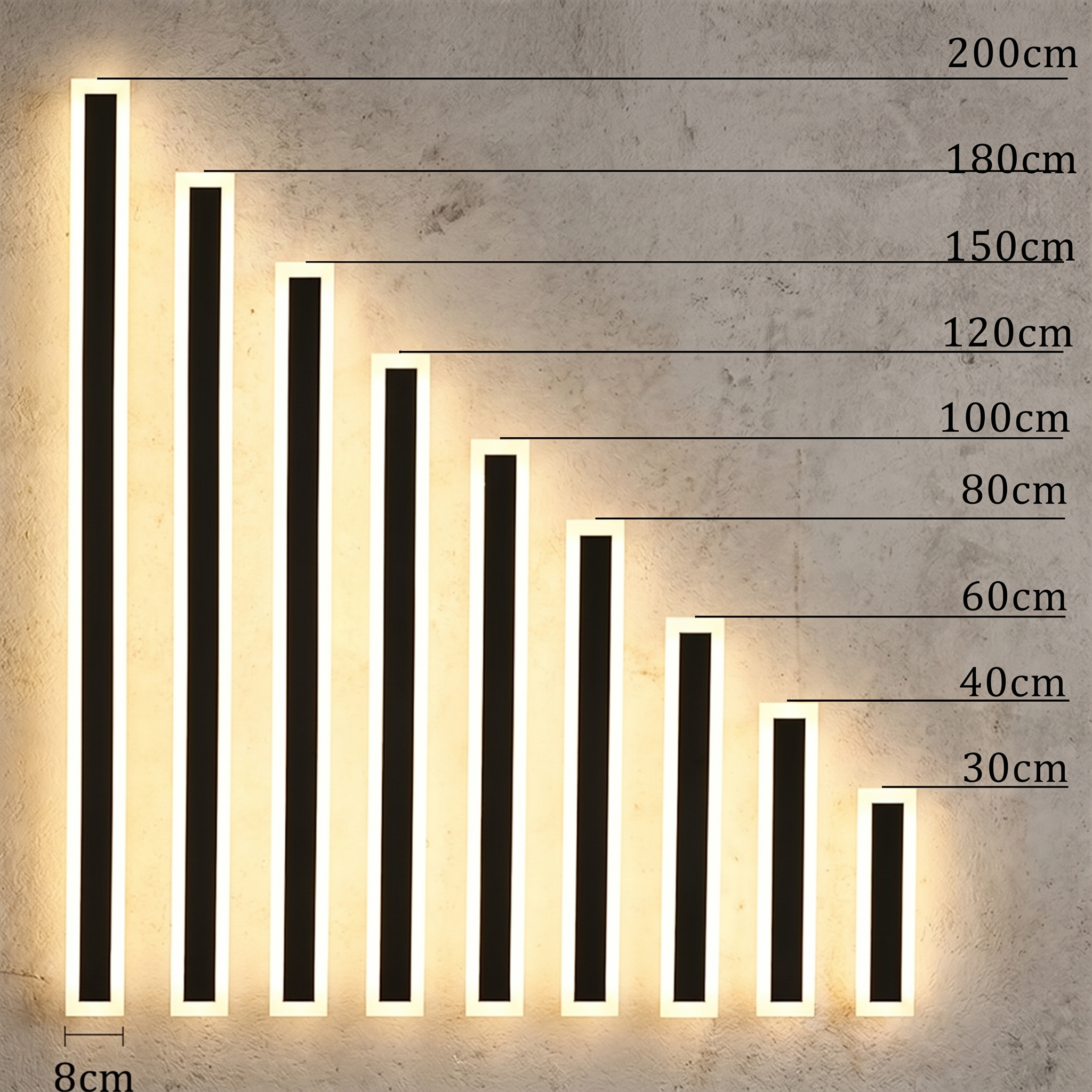 Moderne LED Wandlampe – senkrecht & wasserdicht – für Fassaden & Indoor