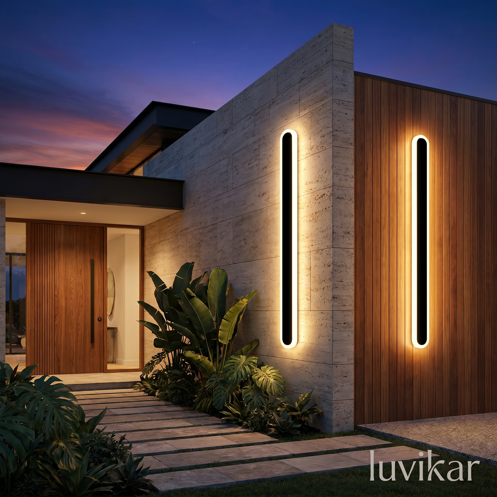 Moderne lange LED Wandlampe – IP65 & schlank – für Fassade & Terrasse