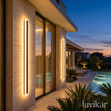 Moderne lange LED Wandlampe – IP65 & schlank – für Fassade & Terrasse