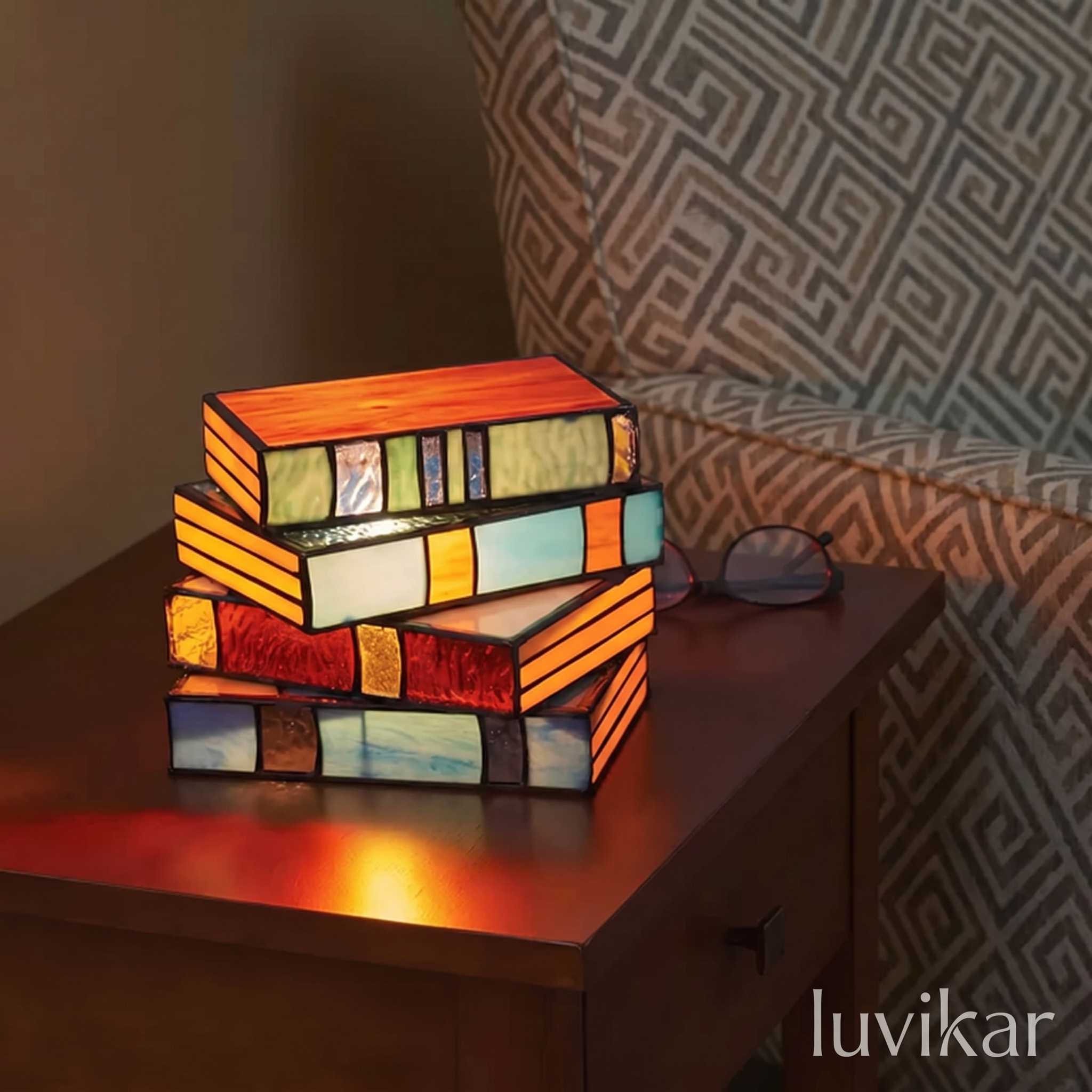 Boeklamp Decoratieve verlichting – Boekenstapel Design – Sfeerlicht Slaapkamer