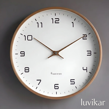 Wanduhr Holzrahmen – Große Zahlen – Für Wohnzimmer & Büro