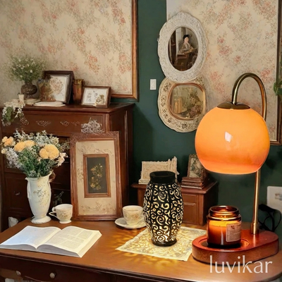 Kaarsenwarmer Lamp – Glazen kap – Tafelmodel voor woonkamers
