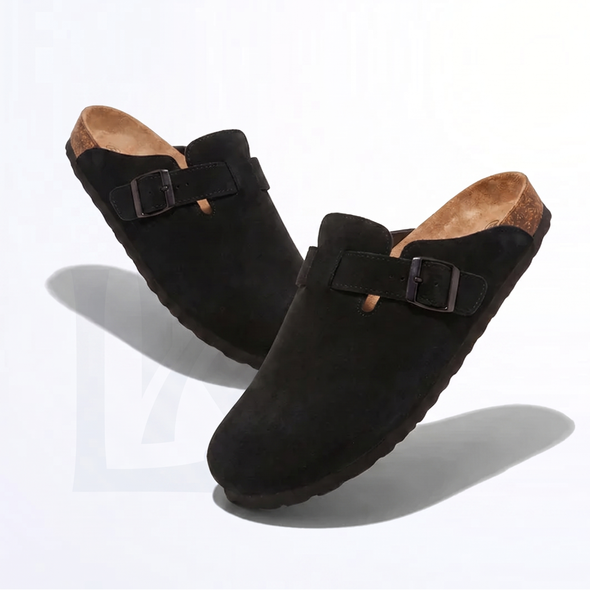 Luvikar ComfortClog – Suède Hausschuh mit Fußgewölbestütze