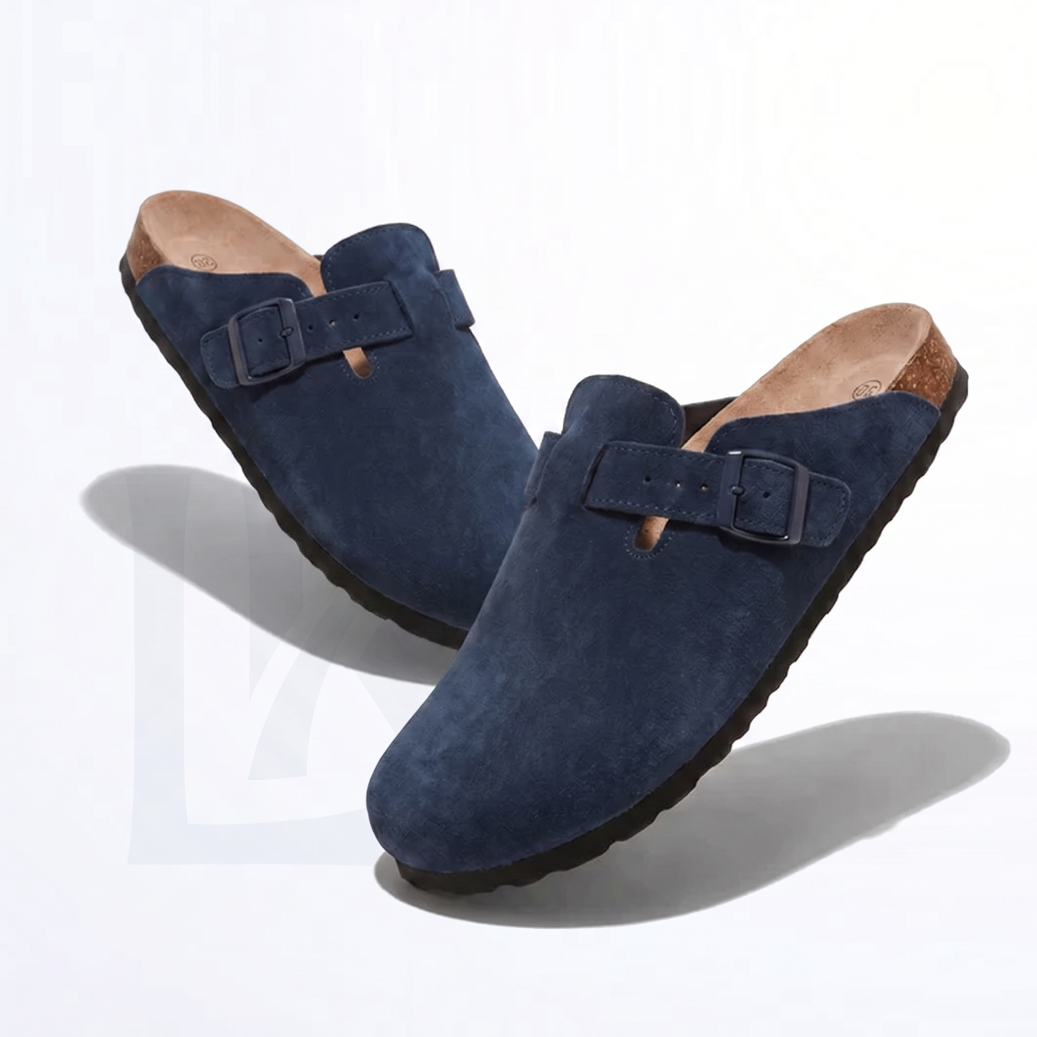 Luvikar ComfortClog – Suède Hausschuh mit Fußgewölbestütze