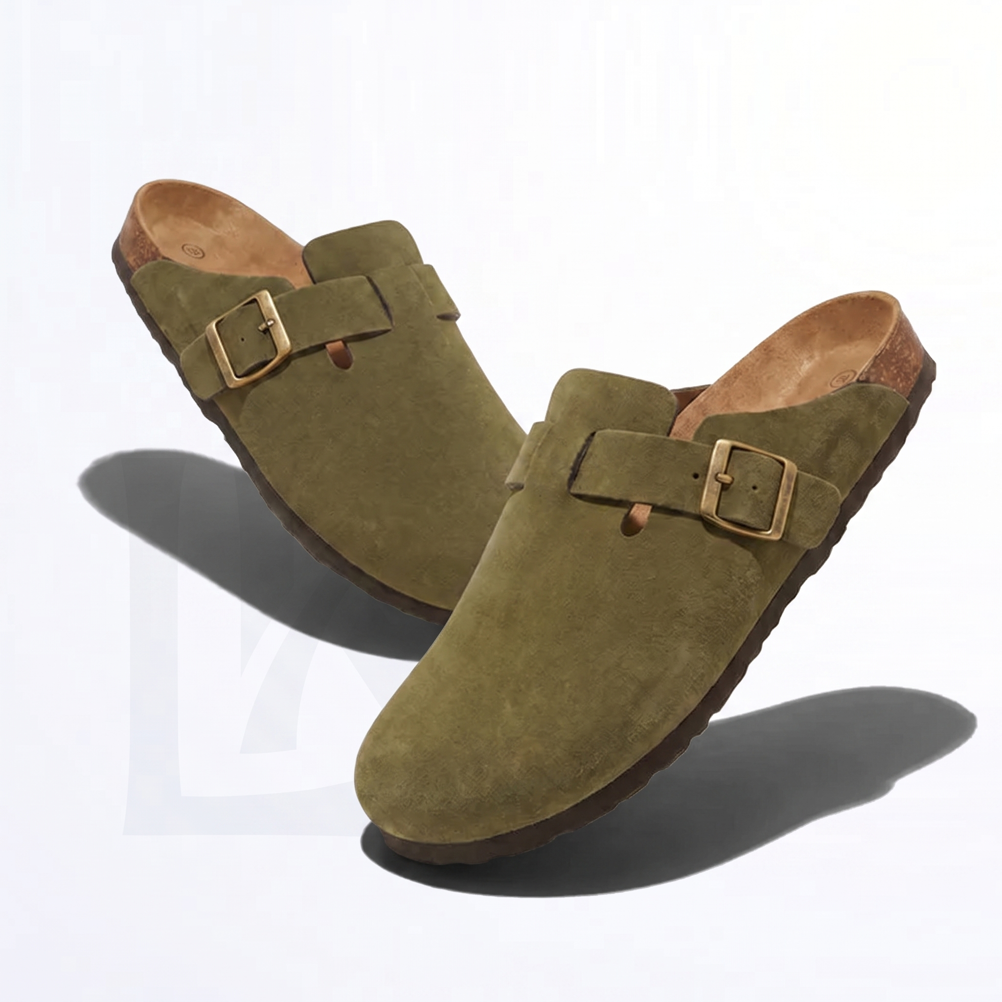 Luvikar ComfortClog – Suède Hausschuh mit Fußgewölbestütze