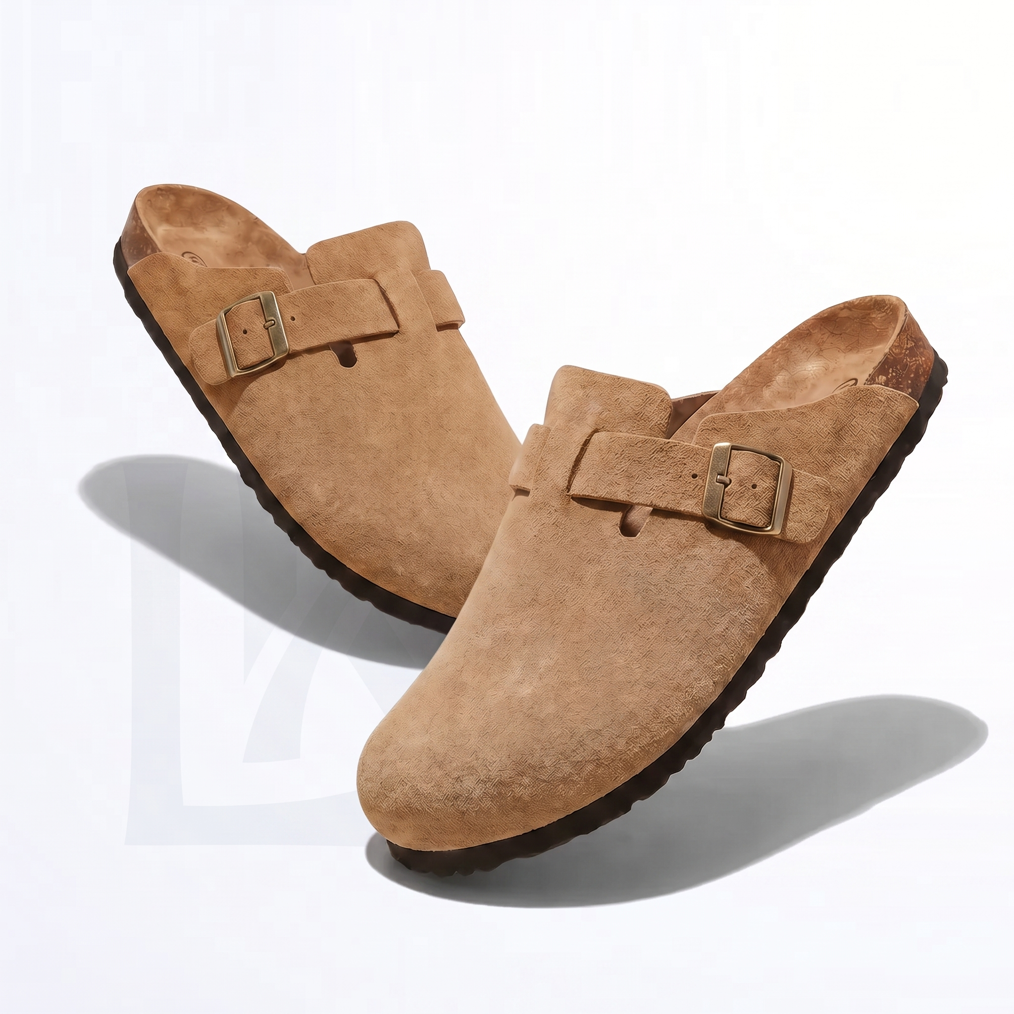 Luvikar ComfortClog – Suède Hausschuh mit Fußgewölbestütze