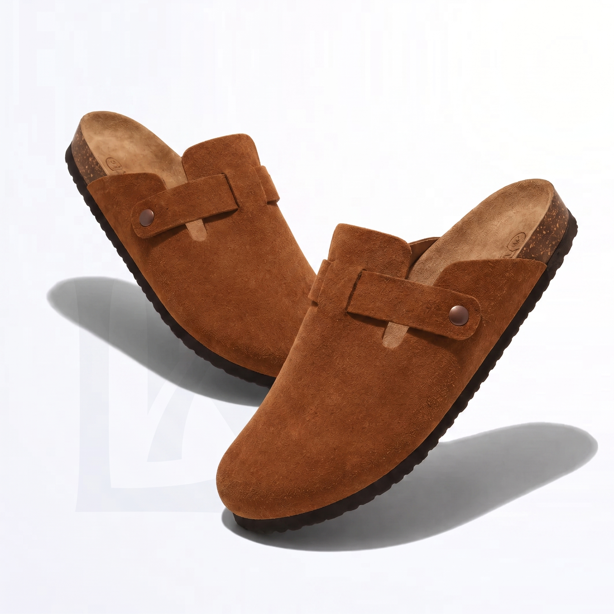 Luvikar ComfortClog – Suède Hausschuh mit Fußgewölbestütze